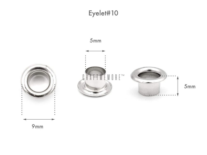 CRAFTMEMORE 3/16" (5MM) Hole Size 100 Sets Gold Metal Grommets Eyelets with Washers for Bead Cores, Clothes, Leather, Canvas (Gold) - Image 2